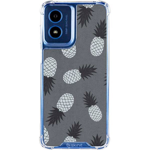 Black and White Pineapples Moto G 5G (2024) Clear Case